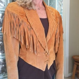 COPY - Vintage Women's Rusty pig leather fringed …